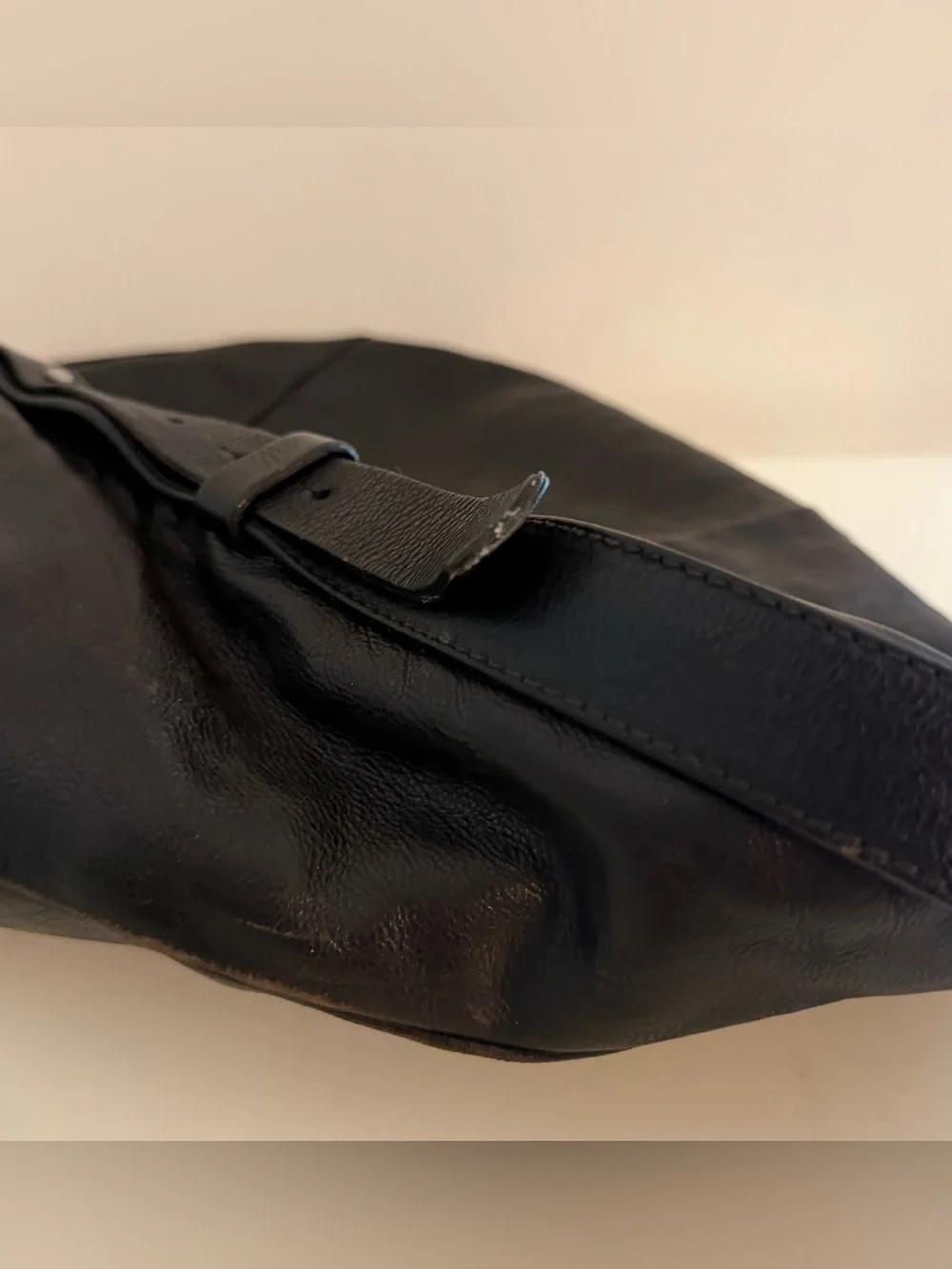 Vintage YSL Yves Saint Laurent Mombasa Leather Hobo Bag Horn Handle Tom Ford